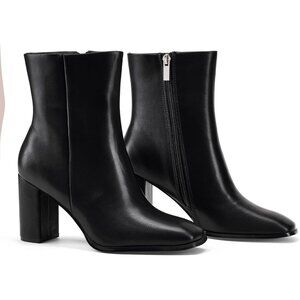 Elisabet Tang Ankle Boote Women Block Polyurethane Heel Side ZipperSquare Toe